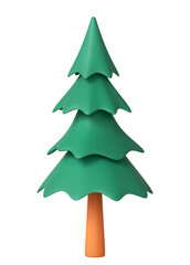 Obraz premium Pine tree png sticker, nature 3D cartoon transparent background