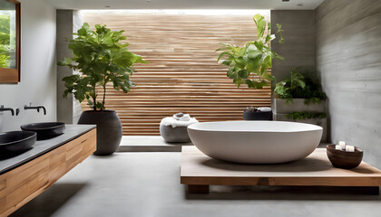 Tranquil Modern Spa with Minimalist Design and Serene Garden Views