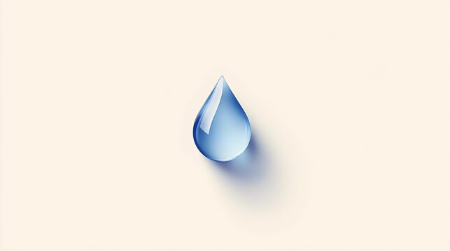 minimalistyczna, ilustracja, symboliczna, kropla wody, woda, prostota, czysta, niebieski, teardrop, nowoczesna, płynność, natura, biała przestrzeń, wilgoć, design, elegancka, prosty kształt, graficzny