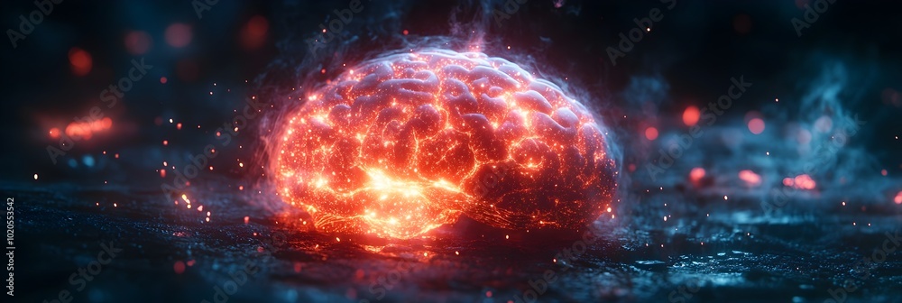 Fototapete conceptual depicting the idea of humans being controlled and manipulated through advanced brain-comp
