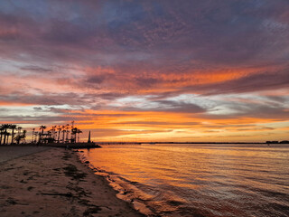 Loreto sunset on the beach, Baja California Sur, Mexico.