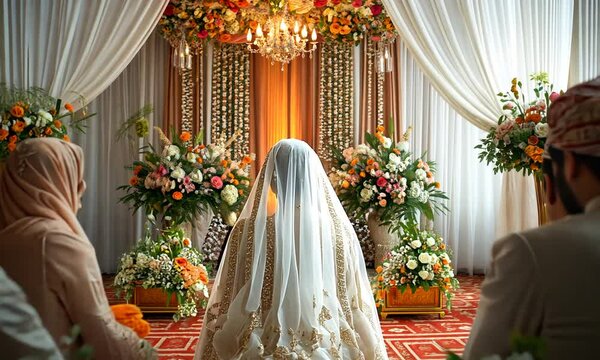 Wedding Ceremony with Floral Decorations