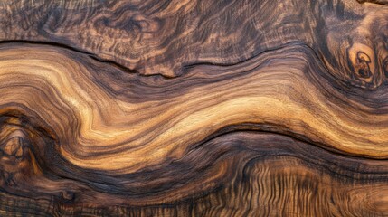 Fototapeta premium The intricate textures of natural walnut wood create a stunning visual display, highlighting its unique grain and color variations