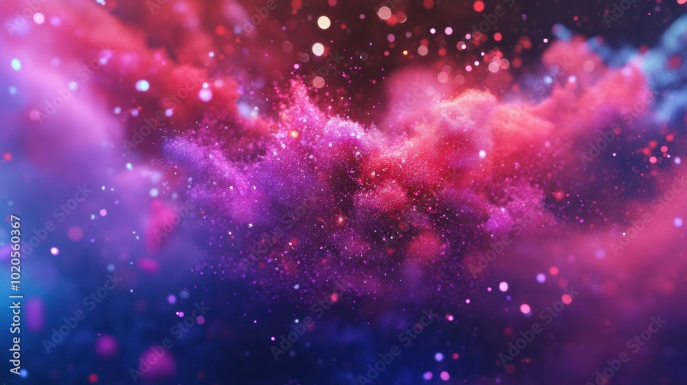 Poster a mesmerizing display of vibrant reds and purples fills the atmosphere, creating a captivating explo
