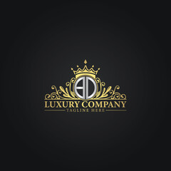 Royal Luxury Company Logo Design with Gold Elements