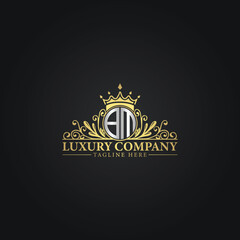 Royal Luxury Company Logo Design with Gold Elements
