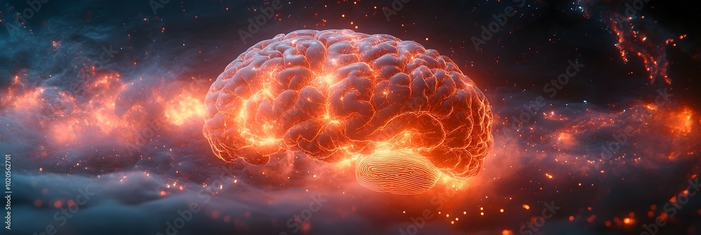 Aufkleber depicting the concept of intelligence interfacing with the human brain to exert control and influenc