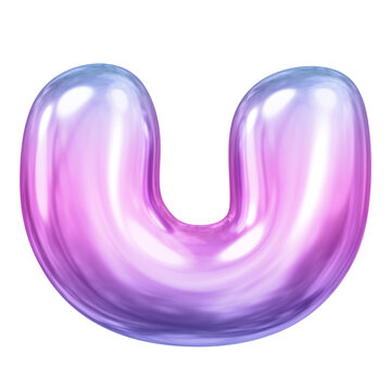 recommend clip art: U letter png sticker, pink 3D gradient balloon English alphabet, transparent background