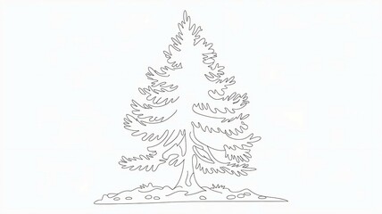 cedar tree outline coloring book page line art drawing