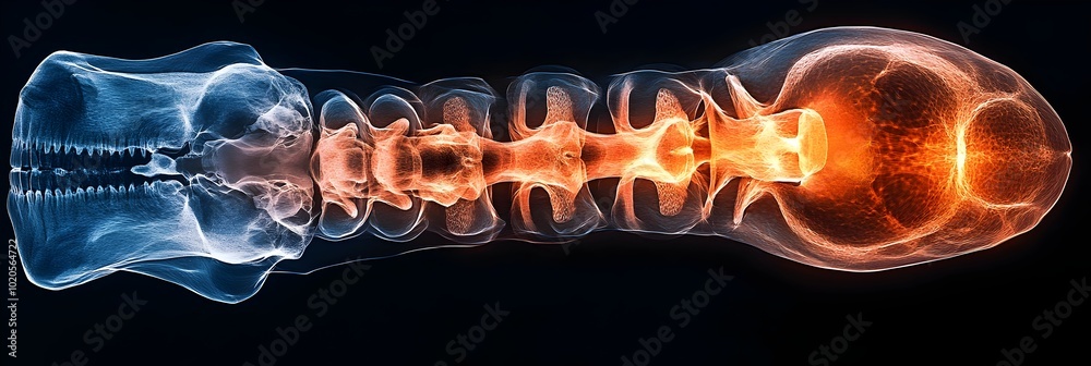 Poster detailed x-ray skeletal structure of the human body internal anatomy concept. radiographic 3d visual