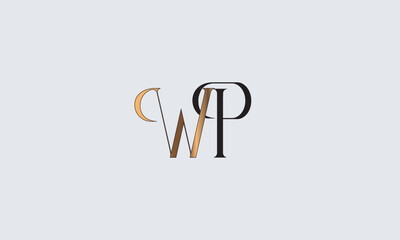 WP, PW, W, P Abstract Letters Logo Monogram