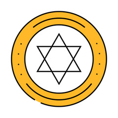 kosher product label warning line icon vector. kosher product label warning sign. isolated symbol illustration