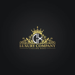 Fototapeta premium Elegant Gold Crest Logo for Premium Brands