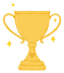Gold trophy png award sticker, transparent background