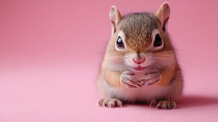 Cute Smiling Animal in Playful Pose on Soft Pastel Background