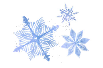 Blue snowflakes png sticker, transparent background
