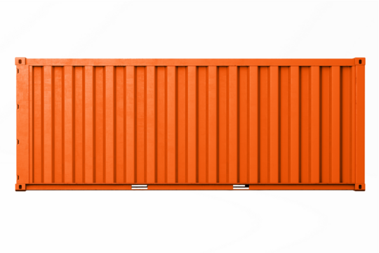 Orange shipping container png sticker, 3D cargo on transparent background