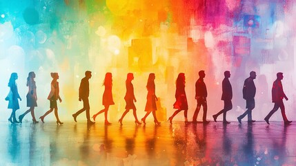 inclusive business mindset that values dignity and respect for diverse individuals, people of all colors walking together, a collaborative approach to equality and acceptance in the workplace