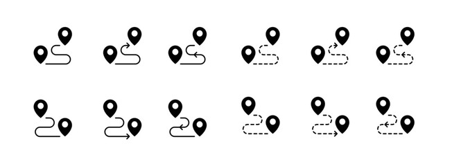 destination pin icon. map markers gps location mark vector travel trip vacation roadmap tracking point sign navigation pin set journey map transport delivery  transportation holiday moving car driving