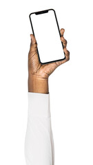 Smartphone png in hand sticker on transparent background