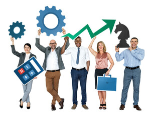 Corporate business icons png sticker, transparent background