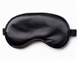 Black sleeping eye masks set, isolated on white background