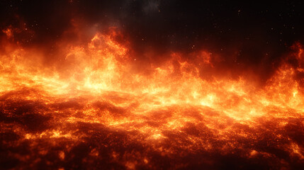 Intense and dramatic fiery explosion with raging flames, scorching heat, and powerful energy. A vivid and spectacular scene of chaos, destruction, and apocalyptic disaster.