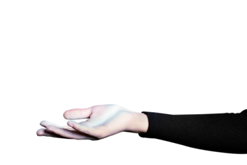 Hand gesture png mockup presenting on an invisible object