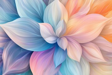 Fototapeta premium Vibrant abstract flower with glowing, multi-layered petals in a spectrum of colors, ideal for fantasy illustrations, abstract art, or mystical design concepts