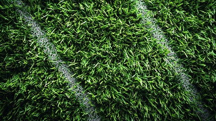 Aesthetic Aerial View of Stylized Football Field Wallpaper with Detailed Green Grass Texture and Bold White Lines