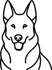 Fototapeta premium German Shepherd Dog Line art Contour vector illustration Continuous line drawing.