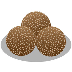 Illustration of onde - onde, traditional Indonesian food