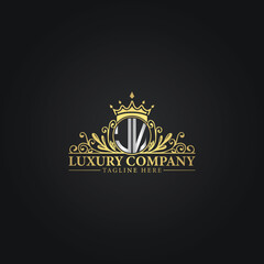 Golden Ornamental Logo Template for Luxury Business