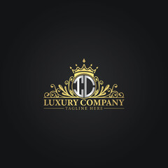 Luxury Monogram Logo with Crown and Flourish Design