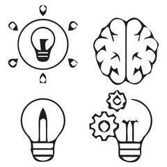 genius icon set vector design 