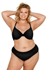 Naklejka premium Curvy woman png collage element, transparent background