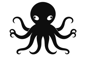 Obraz premium A Vector Illustration of an octopus silhouette in black color, a vector art illustration