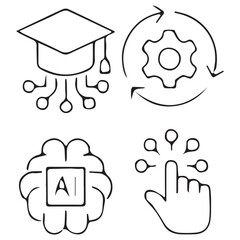 intelligence icon vector set 
