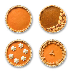 Traditional American Pumpkin Pie. Homemade pastry for Thanksgiving Day. Seamless pattern
