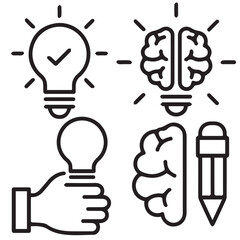 light bulb icon vector set 