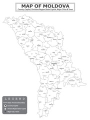 European Country Geography Political map. Political map of country with capital, province or state capital, major cities and town.