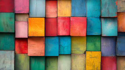 Fototapeta premium Multicolor background symbolizing bar charts for business,abstract colorful background with geometric shapes and grunge texture, retro toned