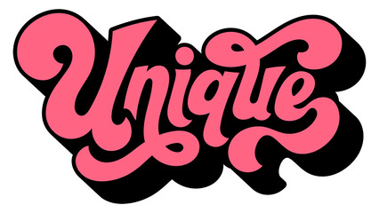 Pink unique funky style typography design element