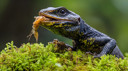 Fototapeta premium CLOSE UP: Crystal clear water splashing over a surfer riding an epic barrel wave.