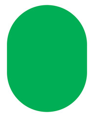 Ellipse png sticker geometric shape, green retro flat clipart
