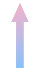 Arrow png sticker, go straight traffic road direction sign in pink holographic design