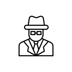 Mafia outline icons, minimalist vector illustration ,simple transparent graphic element .Isolated on white background