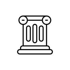 Ancient column outline icons, minimalist vector illustration ,simple transparent graphic element .Isolated on white background