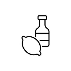 Lemonade drink outline icons, minimalist vector illustration ,simple transparent graphic element .Isolated on white background