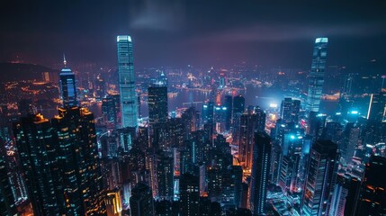Obraz premium city skyline at night